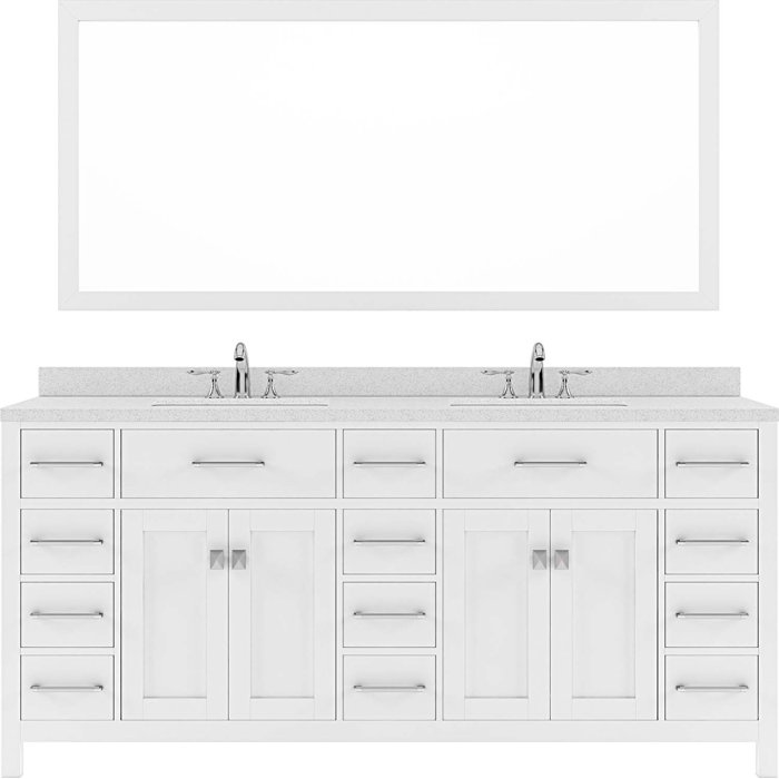 Winston Porter Slagelse 72'' Free Standing Double Bathroom Vanity with